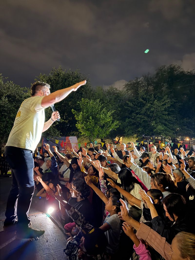 Open-air crusade crowd in Mexico