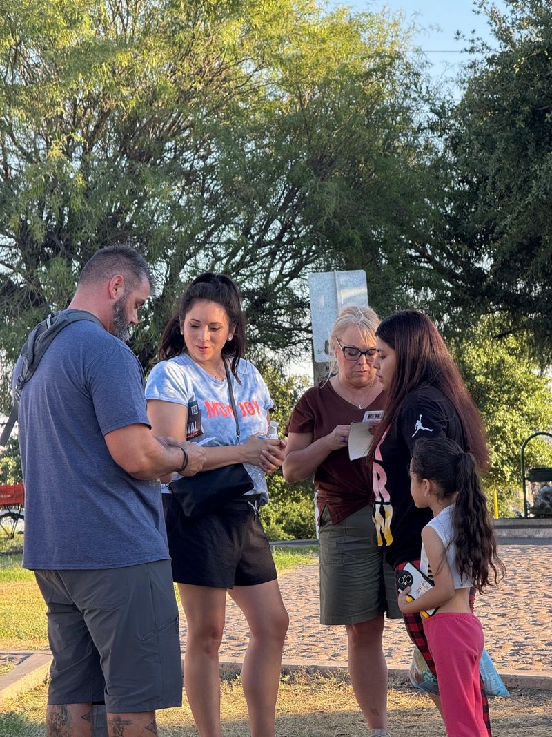 Brave Life team witnessing to a family