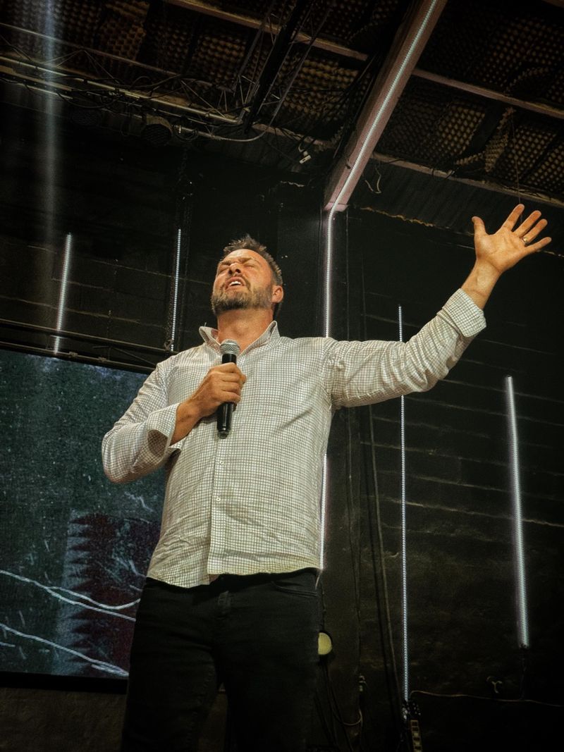Troy Brave preaching on the street